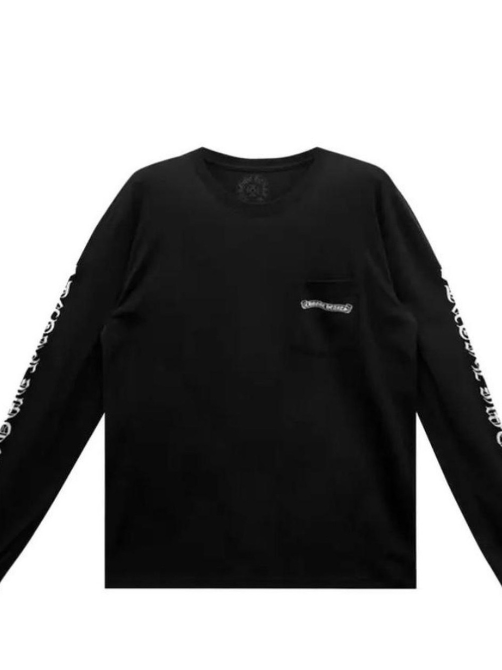 Chrome Hearts Black Long-Sleeve Graphic Pocket Tee